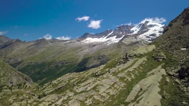 Vliegen Het Alpengebergte — Stockvideo