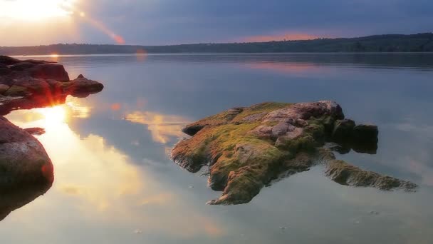 Pôr Sol Rio — Vídeo de Stock