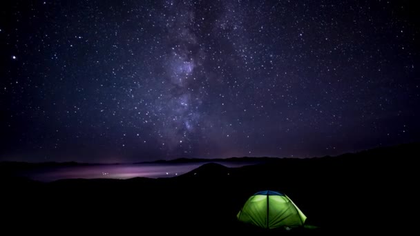 Mouvement Des Étoiles Dans Ciel Nocturne — Video