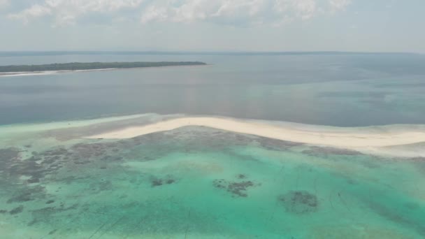 Tropisk Strand Rev Karibiska Havet Vit Sand Bar Orm Island — Stockvideo