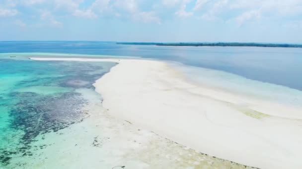 Tropisk Strand Rev Karibiska Havet Vit Sand Bar Orm Island — Stockvideo