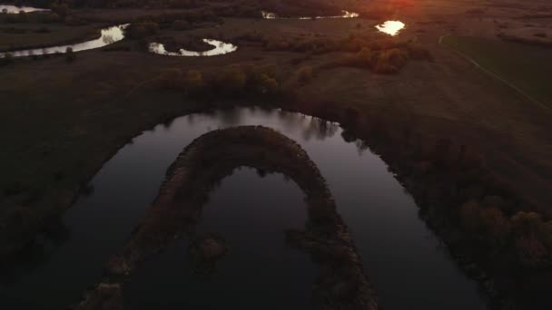 Дикая Река Закате Украине — стоковое видео