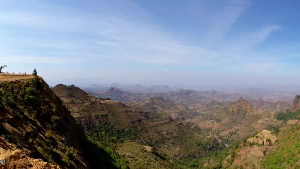 Etiyopya Düzlüklerinde Panoramik Simien Dağları Etiyopya Afrika Dan Yarık Vadisi — Stok video