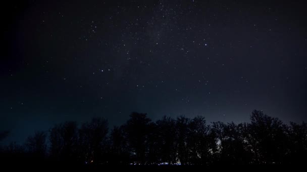 Timelapse Κινούμενα Αστέρια Στο Νυχτερινό Ουρανό — Αρχείο Βίντεο