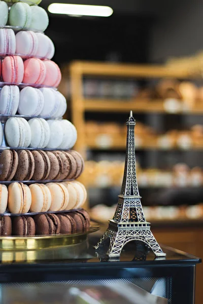 Souvenir Eiffel Tower Colored Macarons — Stock Photo, Image