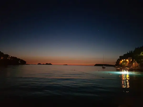 Sonnenuntergang Strand Von Dubrovnik — Stockfoto