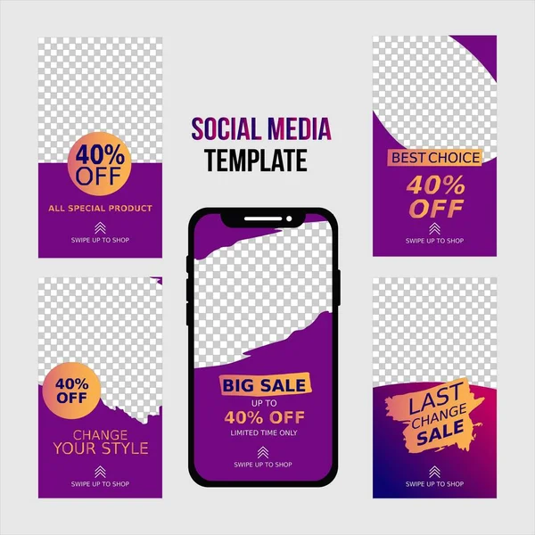 Social Media Történet Design Sablon Vektor Illusztráció — Stock Vector