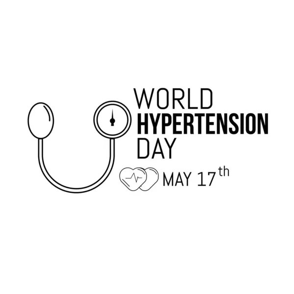 World Hypertension Day ベクトルイラスト ラインアート — ストックベクタ