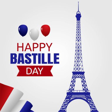 Bastille Günü Vektör İllüstrasyonunuz kutlu olsun