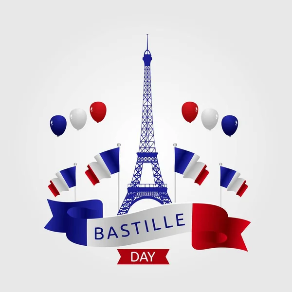 Gelukkige Bastille Dag Vector Illustratie — Stockvector