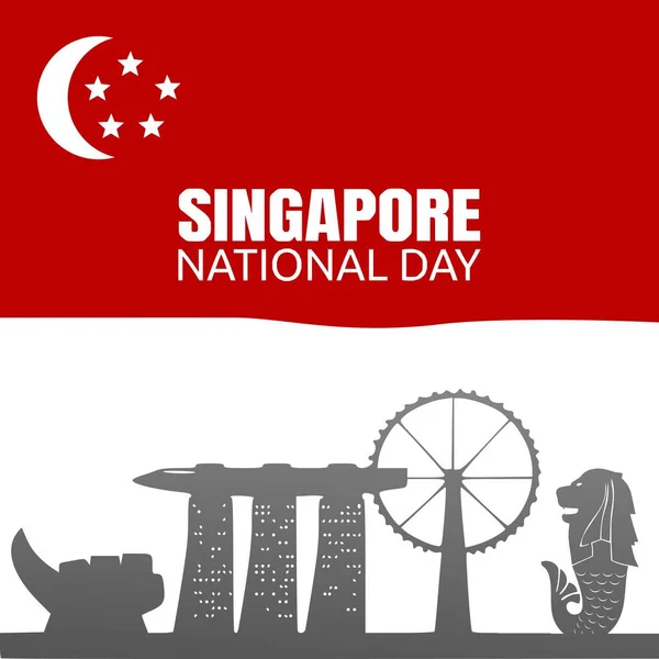 Сінгапурський Національний День Vector Illustration — стоковий вектор