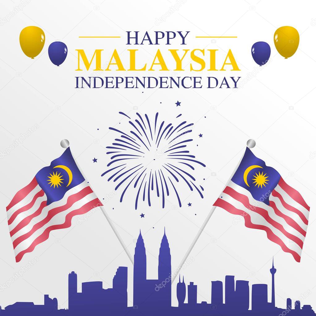 Happy Malaysia Independence  Day Vector Illustration