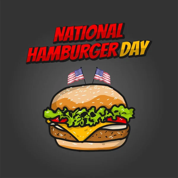 Векторная Иллюстрация Национального Дня Гамбургеров — стоковый вектор