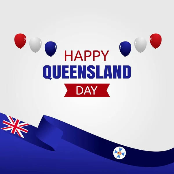 Feliz Día Queensland Vector Ilustración — Archivo Imágenes Vectoriales