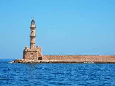 Girit, Chania 'daki Deniz Feneri, Akdeniz' de