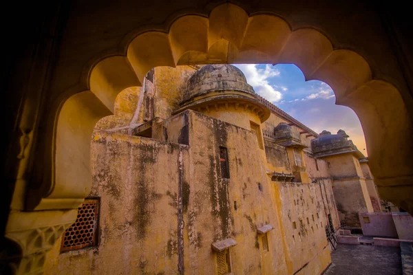 印度拉贾斯坦邦斋浦尔琥珀堡的后宫部分 — 图库照片