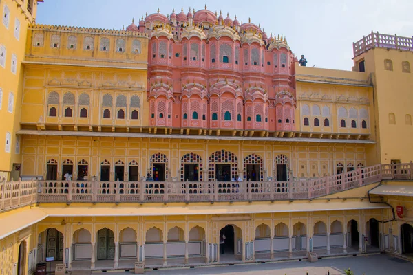 Hawa Mahal Badi Choupad Markt Roze Stad Jaipur Rajasthan — Stockfoto