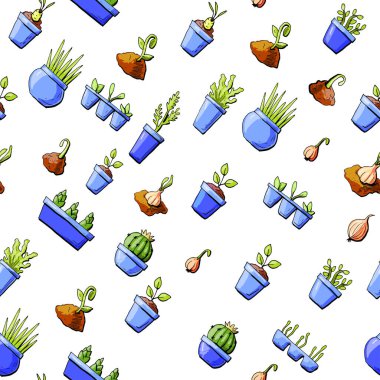 Kusursuz bitki desenli arka bahçe dokusu