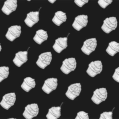 Cupcakeler ile vektörsüz desen