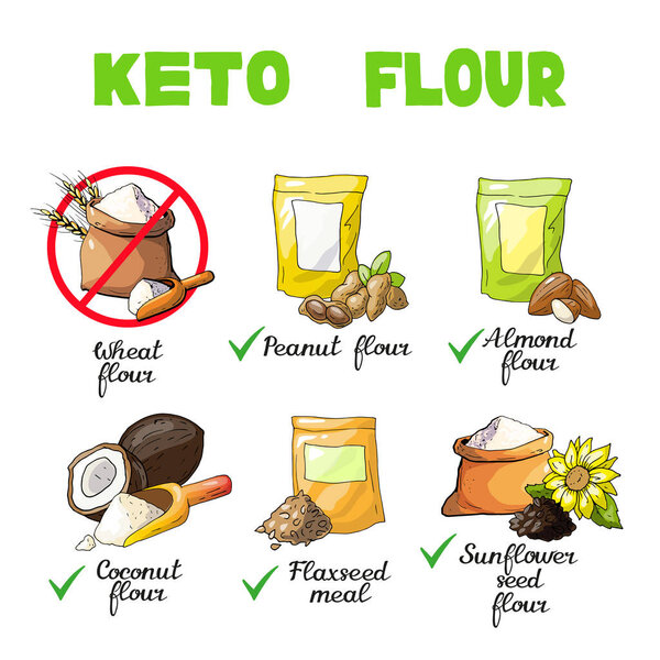 Vector illustration isolated elements with flour 