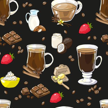 Vektör kusursuz desenli kurşun geçirmez kahve
