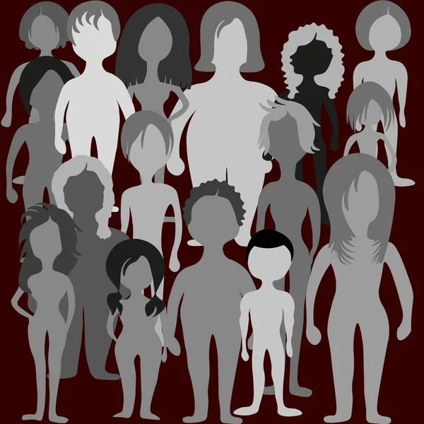 Bir grup insan, tüm insanların farklı olduğu fikrini betimliyor.