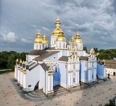 Panorama St Michaels Golden-Domed Manastırı. Kiev, Ukrayna