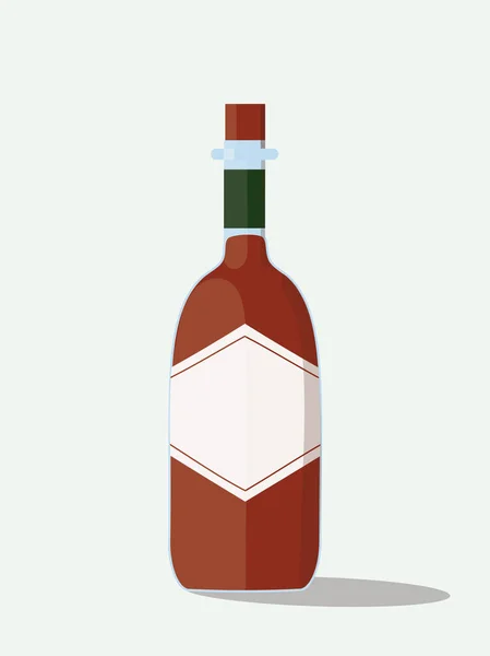 Ilustración Botella Chile Con Una Etiqueta Blanco Para Facilitar Edición — Foto de Stock