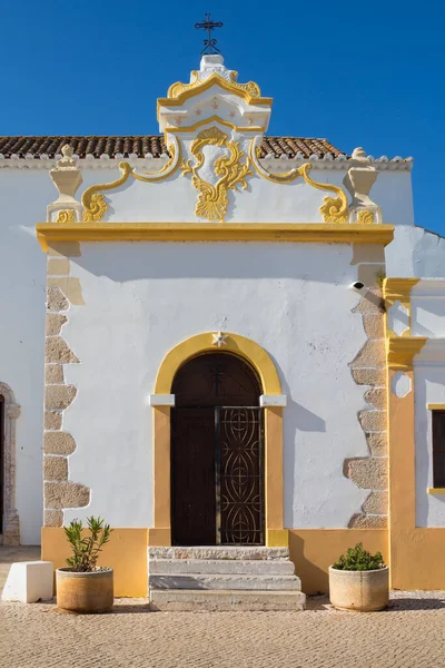 Entrance Igreja Matriz Alvor Church Portuguese City White Facade Yellow — Stock Photo, Image