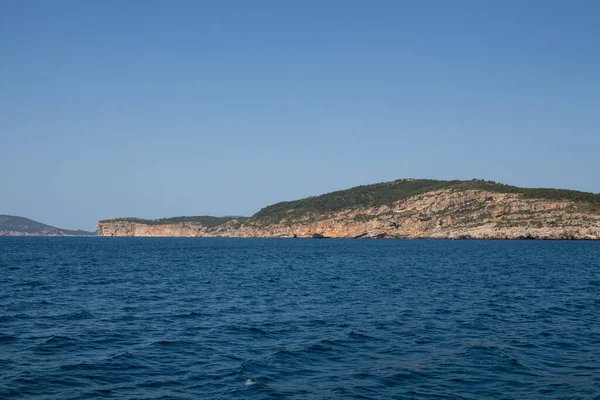 Vue Depuis Bateau Sur Les Eaux Bleu Profond Mer Méditerranée — Photo