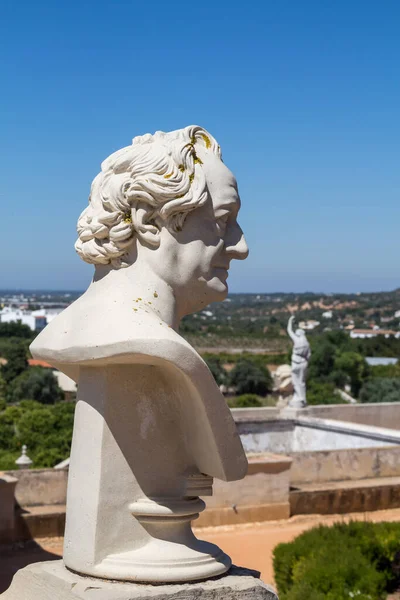 Estoi Portugal Junio 2018 Busto Perfil Hecho Una Piedra Blanca — Foto de Stock