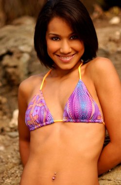 Kamera için güzel Latin esmer çalış