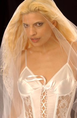 Düğün Vail beyaz iç çamaşırı gece oynak gelinim