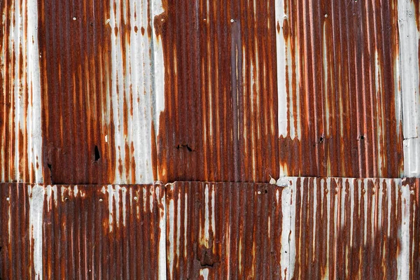 Antigua Pared Zinc Oxidado Pared Granero Zinc Oxidado — Foto de Stock