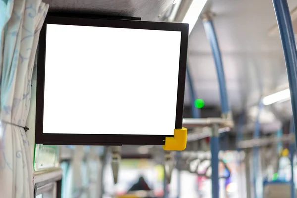 Anuncio Lcd Blanco Cartelera Para Ajustar Mensaje Autobús Enfoque Selectivo —  Fotos de Stock