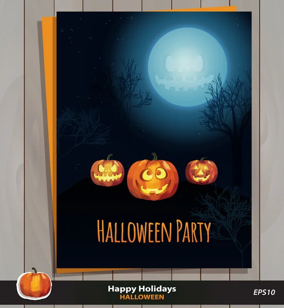 Halloween fiesta invitación tarjeta vector plantilla Vector de stock