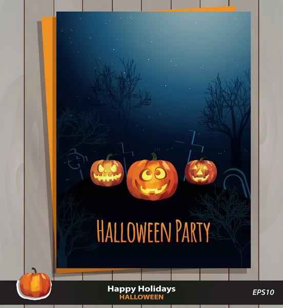 Halloween fiesta invitación tarjeta vector plantilla Vectores de stock libres de derechos