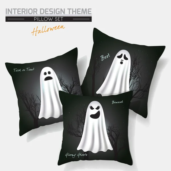 Diseño de conjunto de almohada de lanzamiento de Halloween Ilustración de stock