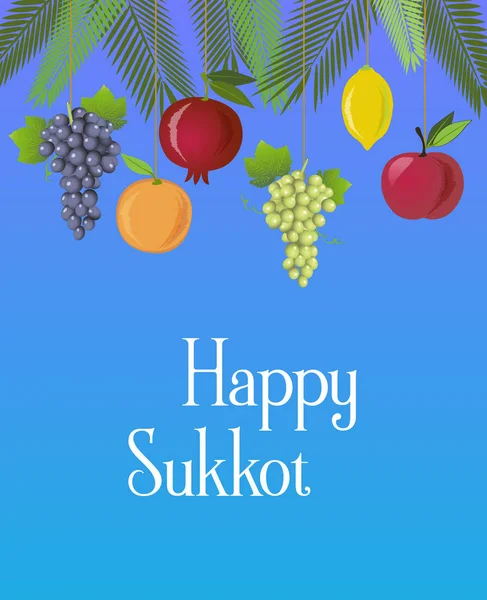 Plantilla vectorial de diseño de tarjeta de felicitación Festival Sukkot . Gráficos vectoriales