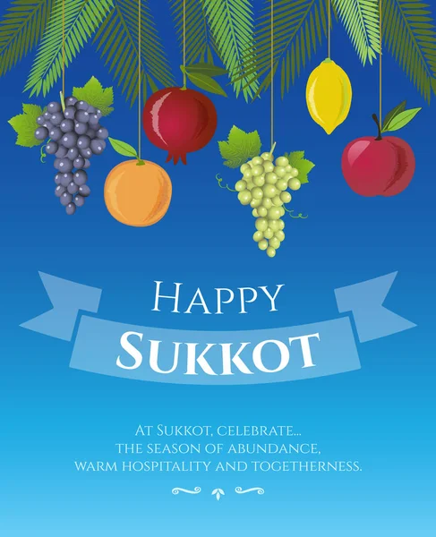 Plantilla vectorial de diseño de tarjeta de felicitación Festival Sukkot . Vector de stock