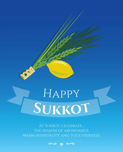 Plantilla vectorial de diseño de tarjeta de felicitación Festival Sukkot . Vector de stock
