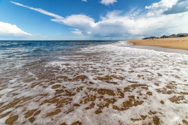 Wyspa Śliwkowa Newburyport Usa Linia Brzegowa Plaży Podczas Przypływu — Zdjęcie stockowe