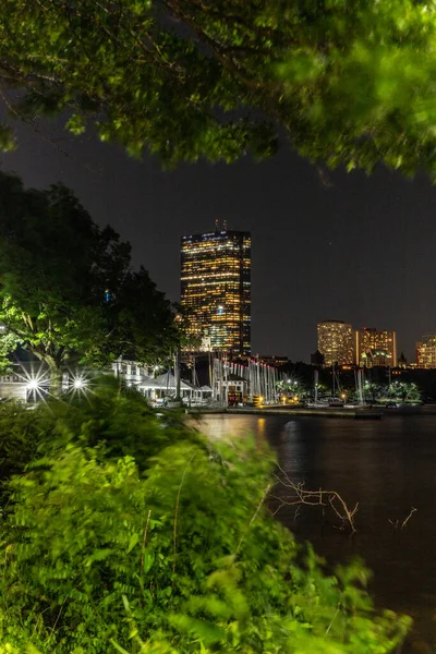 Boston Usa Lång Exponering Nattfotografering — Stockfoto
