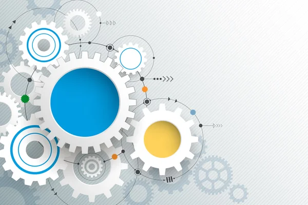 Roda de engrenagem de ilustração vetorial. Abstrato tecnologia oi-tech e engenharia de fundo, conceito futurista de tecnologia de máquina —  Vetores de Stock