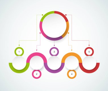 Vektör infographics tasarım şablonu ile 3d kağıt etiket