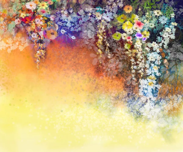 Pintura aquarela floral abstrata — Fotografia de Stock