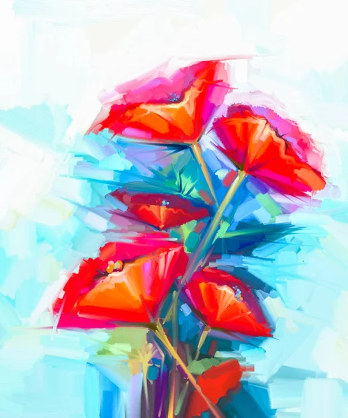 Abstract oil painting of spring flower