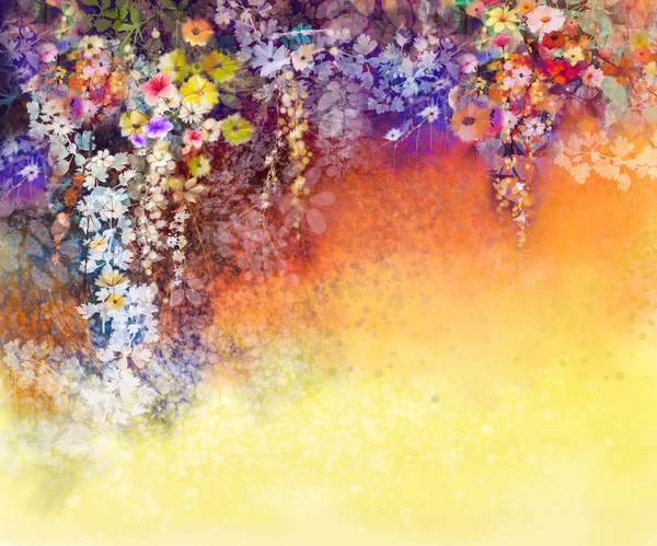 Abstrakte florale Aquarellmalerei — Stockfoto