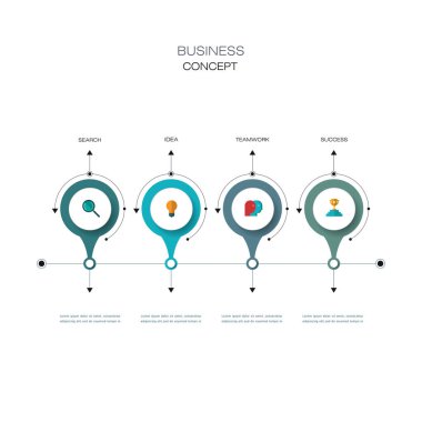 Vektör infographics tasarım şablonu ile 3d kağıt etiket