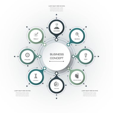 Vektör infographics, 3d kağıt döngüsü diyagramı şablonu